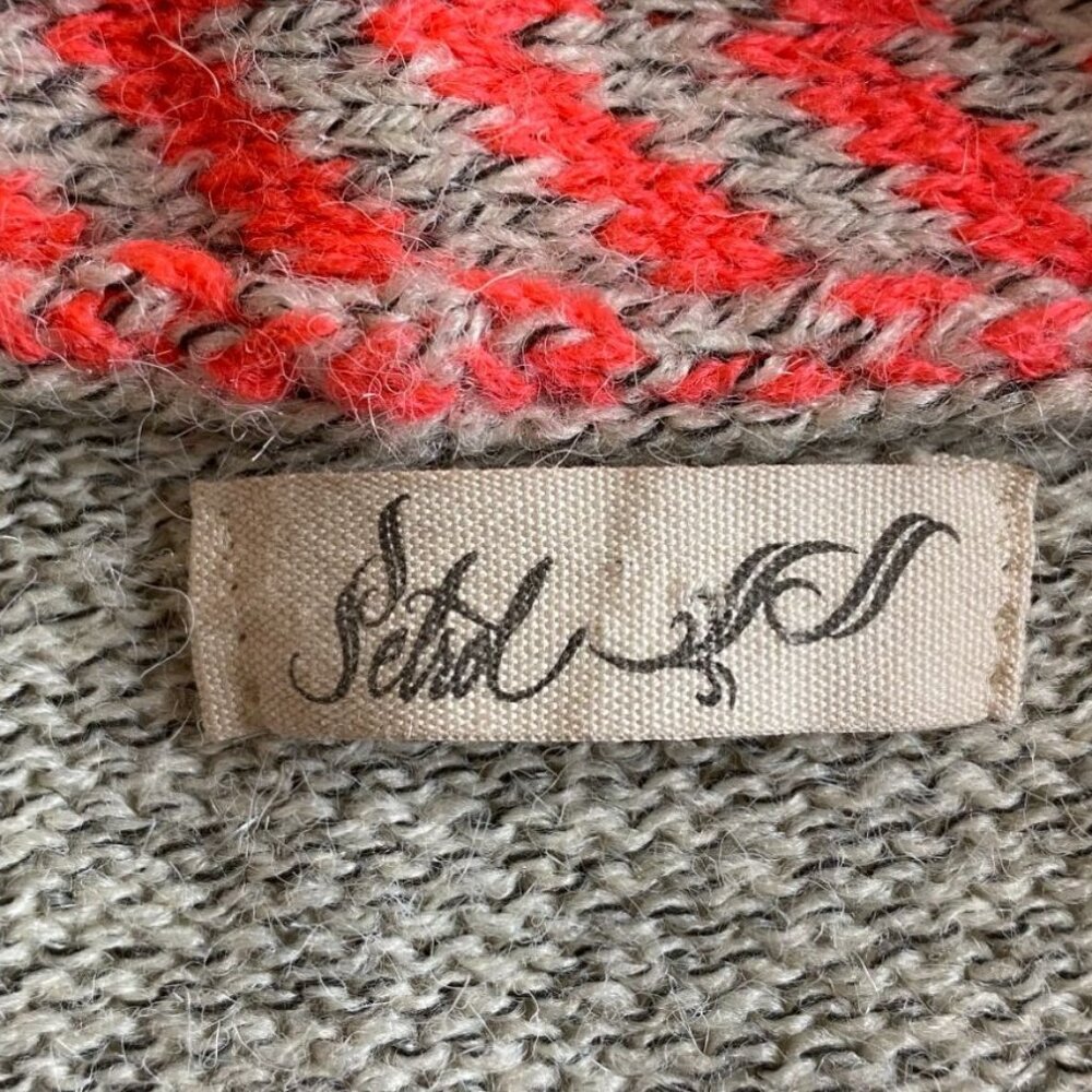 Petrol Womens Grey and Red Marled Open Cardigan with Fringe Size S/M Boho - Picture 3 of 9
